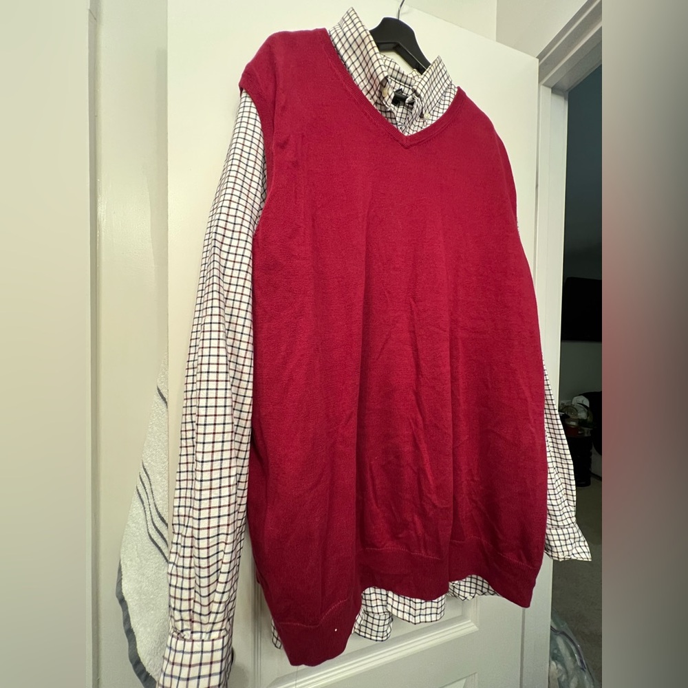 Harbor Bay Big & Tall Vest - 3XLT (maroon)